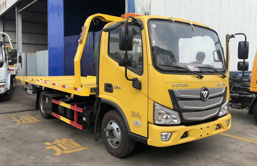 福田歐馬可藍牌一拖二平板清障車圖片3