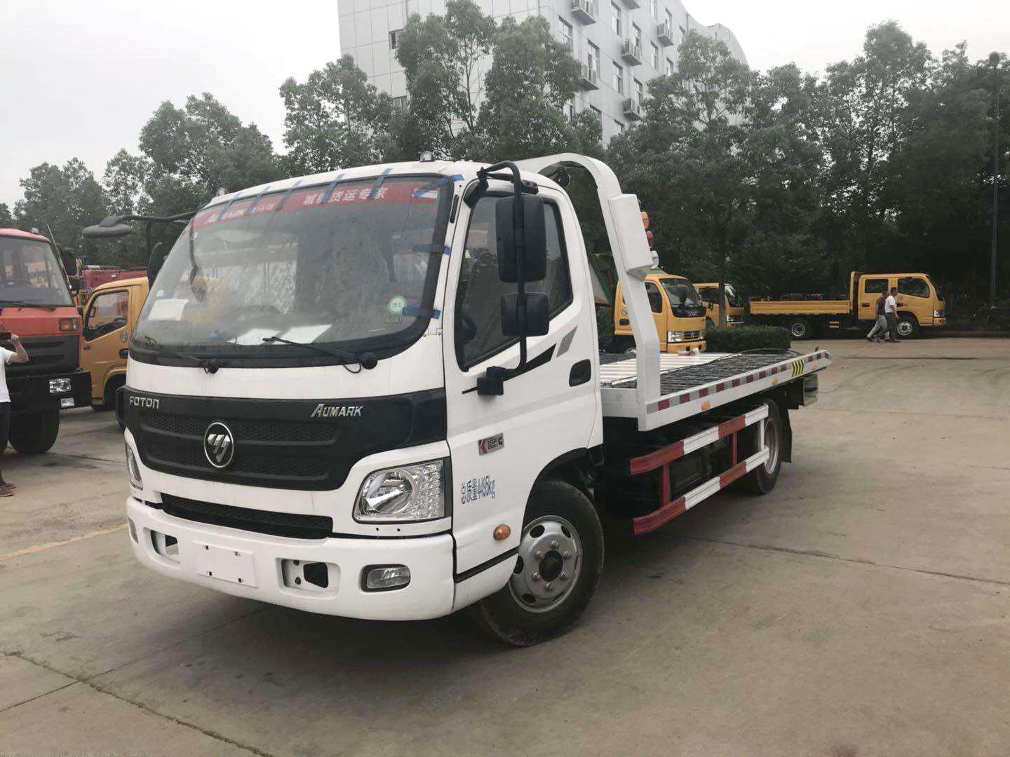 福田歐馬可藍牌一拖二平板清障車圖片2